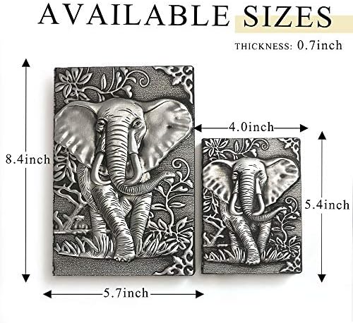 Leather Journal Writing Notebook - Antique Handmade Leather Daily Notepad Sketchbook, Elephant Gift For