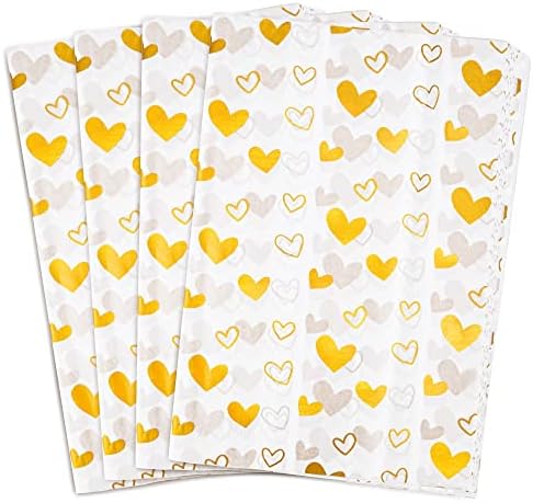 MR FIVE 100 listova bijeli sa zlatnim maramicom za srce,20 x 14,papirnati papir za dizajn zlatnog srca Za