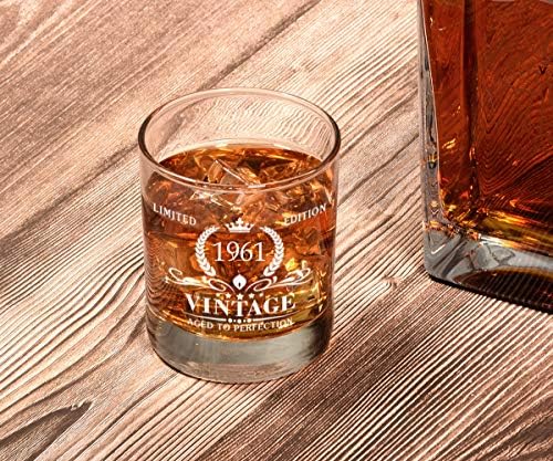 Triwol 1961 62. rođendanski pokloni za muškarce, Vintage Whisky Glass 62 rođendanski pokloni za tatu, sina,