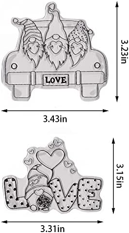 Gnomi za Valentinovo čiste markice za izradu kartice, ljubavni kamion čiste gumene marke Love riječi Heart