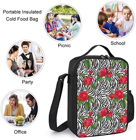 Flowers and Zebra Skin School Backpack Setovi za učeničku slatku štampanu torbicu sa izolovanom kutijom