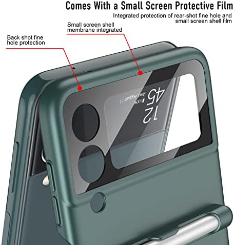 AnMengXinLing Galaxy Z Flip 4 futrola sa S Pen, Držač prstena+zaštita ekrana kamere + držač S Pen Ultra-tanka