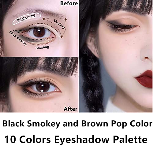 Go Ho 10 Colors Eyeshadow Palette,mat&glitter eyeshadow Makeup, visoke pigmentirane nijanse, Naturing-Looking,