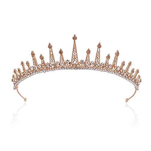 Ibliss Queen Wedding Crown Gold Crystal Bride Tiaras Princess Bridal Hair Accessories za žene i djevojke