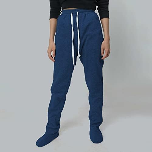Miashui Ženske tople hlače Ležerne prilike Ženske klasične hlače Visoko struka Pan labave povoljne pantalone