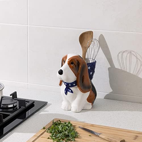 Navaris držač posuđa za pseće kuhinje-keramički držač posuđa za radnu ploču - slatki životinjski Beagle