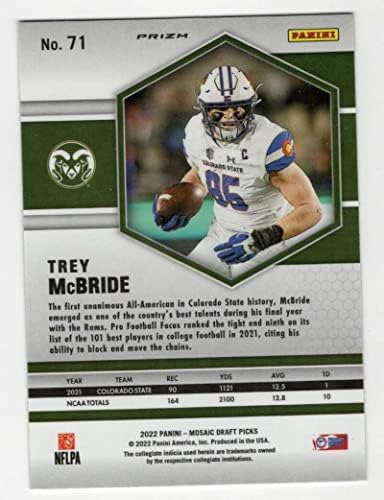 Trey McBride RC 2022 Panini Mosaic Collegiate Dracks Silver # 71 Rookie NM + -MT + NFL Fudbal