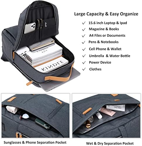 Pametni ruksaci za laptop 15,6 inča za žene Muškarci Business Travel Weekender Nose na ruksaku sa USB punjenjem