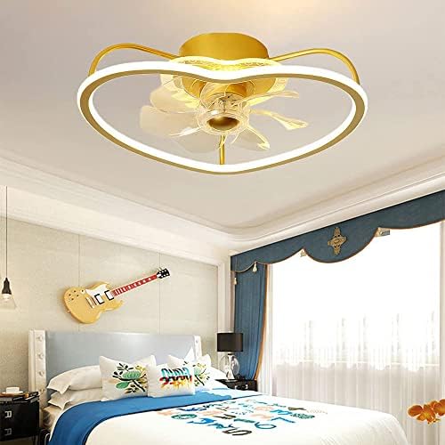 Moderna volna ventilator bez rukava, Spavaća soba LED Flush Mount Low Profil Fan Light 18,9in 3 Svjetlosne