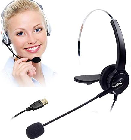 TelPal Desk Top kompjuterske slušalice za pozivni centar, Monoral Office USB slušalice za poništavanje buke