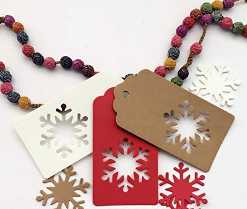 Oznake papira Kraft Božićne oznake Vise naljepnice Božićno drvce Snowflake Dizajn za božićnu uslugu, DIY
