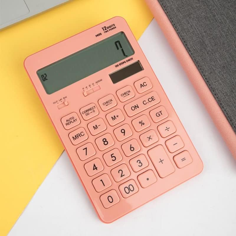 SDFGH kalkulator plastike-12 cifara 120 koraka Provjerite bateriju i solarni dvostruki ekran (boja: E, Veličina