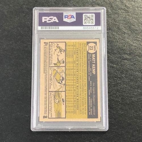 Heritage za 2010. godinu 23 Matt KEMP potpisana kartica Auto 10 PSA Dodgers za ploče - bejzbol autografirane