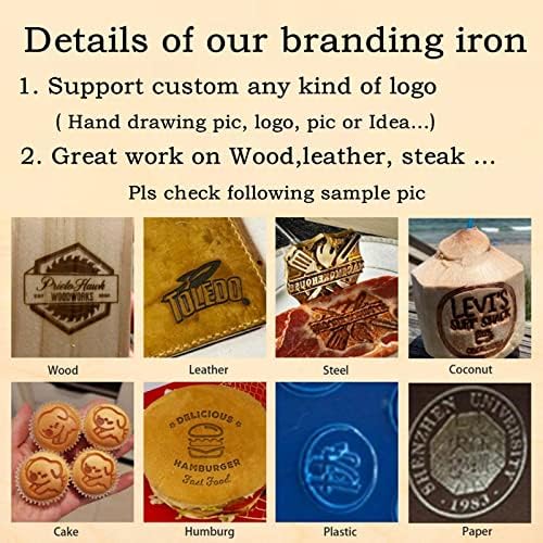 Brendiranje drveta Iron Heat Stamp prilagođeni uzorak Logo za drvenu kožu BBQ brend pečat sa drvenom ručkom