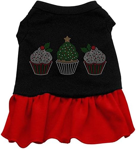 Mirage pet Božić Cupcakes vještački dijamant haljina crna sa crvenim Med