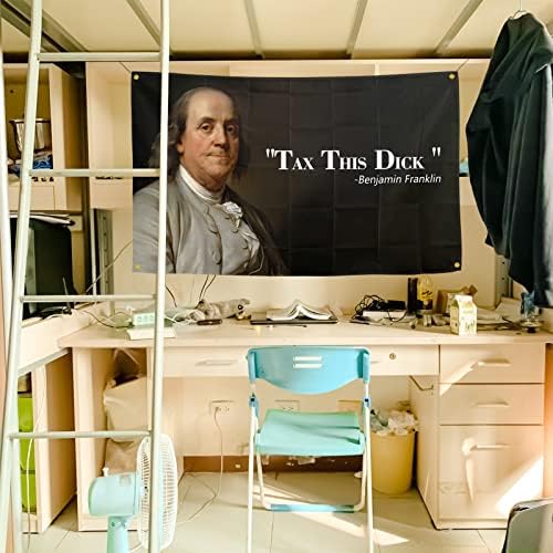 Benjamin Franklin oporezuje ovu Dick zastavu smiješne zastave za sobu 3x5 stopa koledž spavaonica dekor