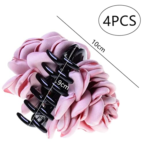 4kom ženske modne Stezaljke za kosu tkanina cvjetna kandža za kosu kandže za čeljusti Stezaljke za kosu