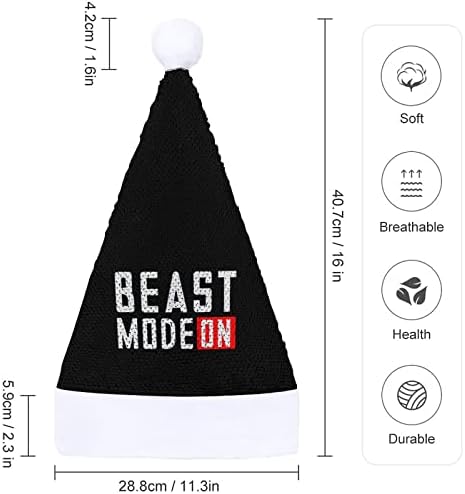 Beast Mode na Funny Božić šešir Sequin Santa Claus kape za muškarce žene Božić Holiday Party Dekoracije