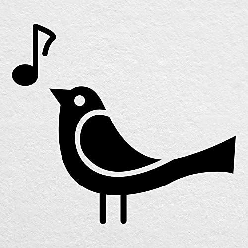 Ptica pjesme sa napomenom - 5 inča široki crni naljepnica - za MacBook, automobile, prijenosna računala