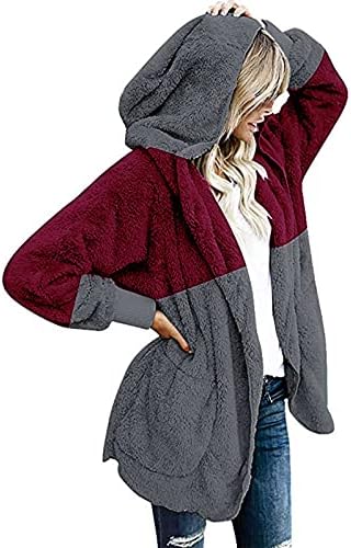 Ženski atletski feuzy duksevi Sherpa pulover Hoodie za žene Zip prevelizirane plišane duhovice sa džepovima