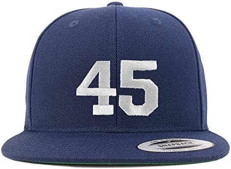 Trendy Odjeća Broj 45 Bijeli navoj izvezeni ravni račun Snapback Baseball kapa