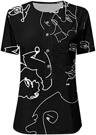 Plus veličine za žene posade vrat kratkih rukava izlaska na vrh Cvjetni print casual bluze tees