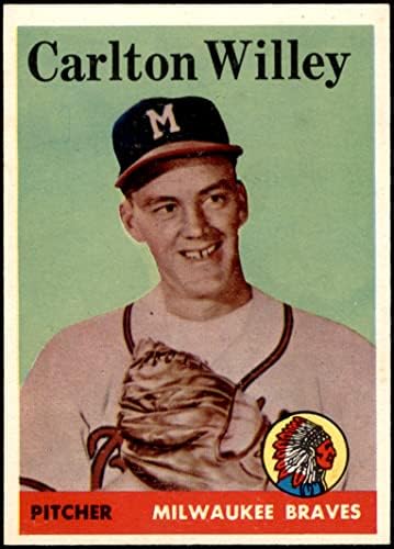 1958. TOPPS # 407 Carlton Willey Milwaukee Braves NM Braves
