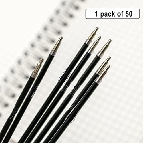 Linbsunne 50 komada hemijska olovka puni crno mastilo srednja tačka 1mm