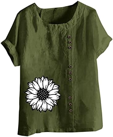 Panoegsn Womens Ljetni posadni majica Plus veličina casual bluze Elegantne grafičke majice majice kratkih rukava