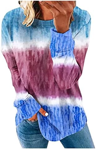 Nokmopo Ženska majica Ležerna modna tiskana dugih rukava Pulover okruglog vrata Pulover Top Spring Shirts