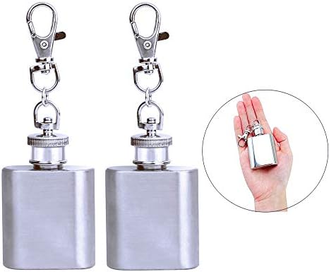 TOPYHL 2pc privjesak za ključeve Mini tikvica za piće za žene, boca za kukove od nerđajućeg čelika, tikvice