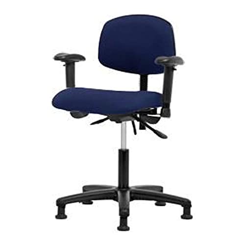 Thomas ECOM FDHCH-RG-T0-A1-RG-F44 stolica za visinu stola od tkanine sa Crnom najlonskom bazom bez nagiba, podesive ruke, klizanje, siva