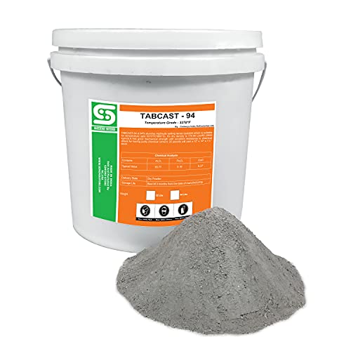 Katabilni vatrostalni cement 94% Alumina hidraulična lijepljena cementna cementa, 3270 F Ocijenjena, visoki temp cement za ljevaonice peći kamina pećnica kofer obloge - 22 lbs