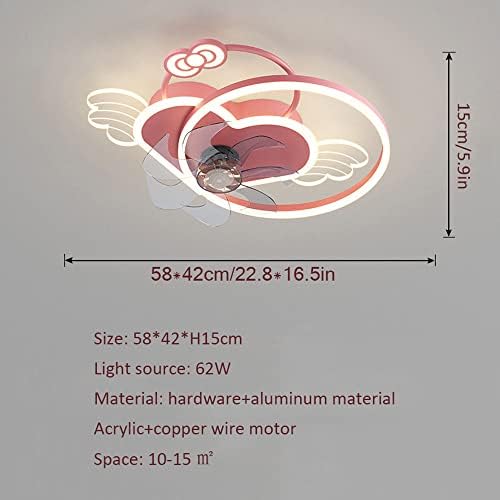 CCTUNG dječja soba Flush Mount Low Profil Fan Light LED daljinski upravljač 62W Zatamnjeni stropni ventilatori