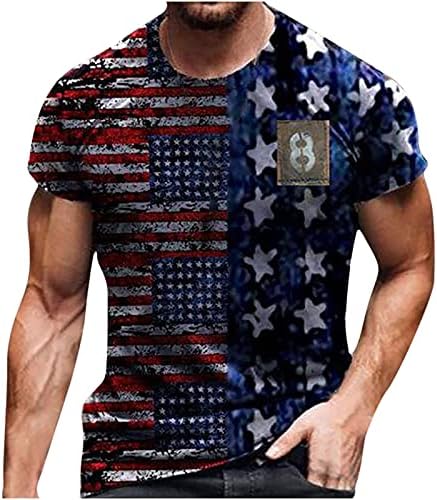 Američka zastava Majica Muška ljetna casual grafički grafički tisak Cool Muscle Workout Atletics Tees Patriotska