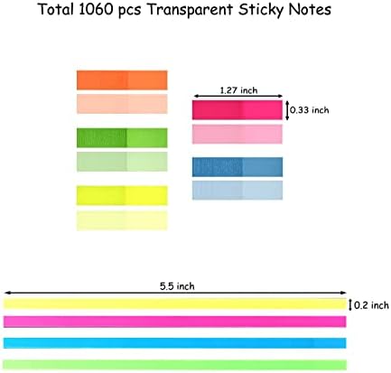 1060pcs Transparent Sticky Notes Set,dug Page markeri Sticky Tabs,page markeri Tabs,page markeri, Bookmarks