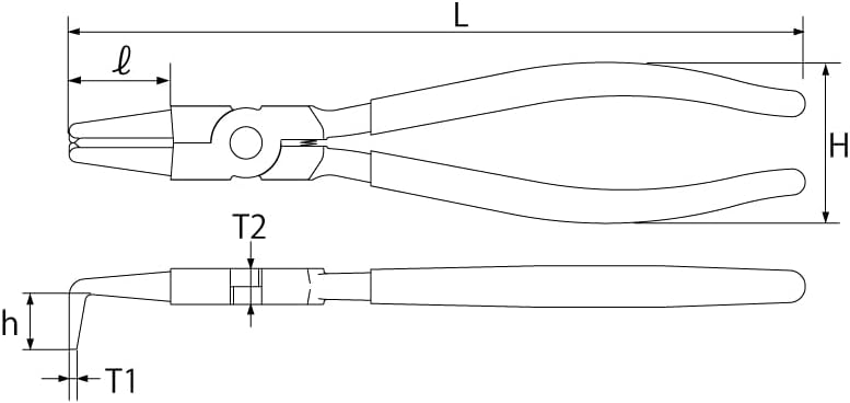 Gornja HS-230 kliješta za rupe, ravna kandža, kompatibilni prsten, 1,3-3,1 inča , nazubljeni Vrh, * 6 komada