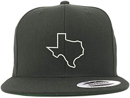 Trendy prodavnica odjeće Flexfit XXL Texas State Outline vezena strukturirana Flatbill snapback kapa