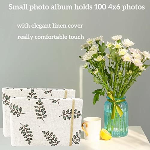 4x6 foto album Linen Cover Photobook, 100 džepova Mini slika knjiga Fotoštar Mali kapacitet Slike Slike