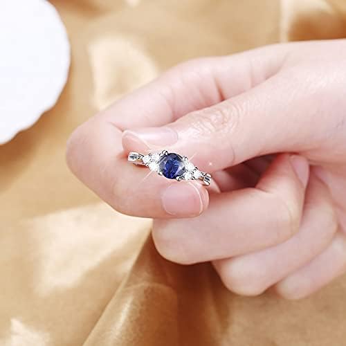 Ženski prstenovi moda Elegantna četiri kandže Sapphire Zircon angažman prsten za angažman za žene Modni