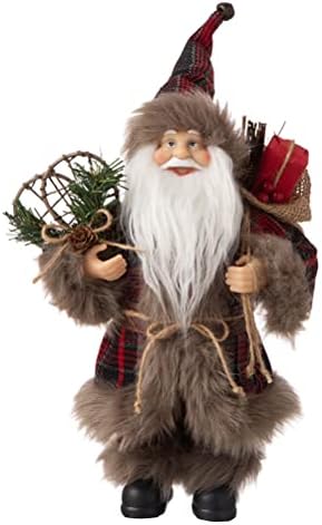 Glitzhome Ručno rađene pletenice Santa Claus Slika Božićni ukras ukrasi za odmor za odmor 12-inčni