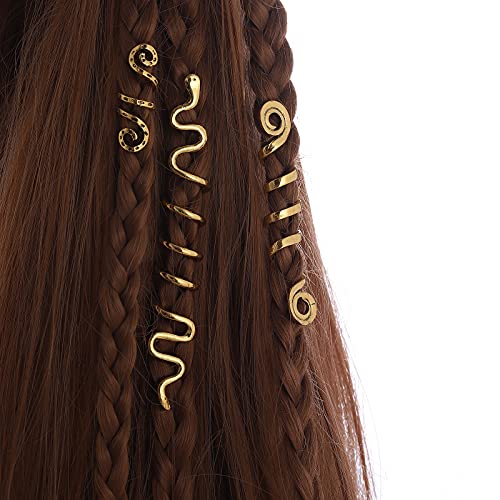 Frdtluthw Zlatni zmijski nakit za kosu za pletenice, Dreadlock dodatna oprema za žene djevojke