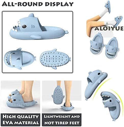 Aloiyue Shark Slides Debljina nadogradnja ljeto slatka crtana ajkula papuče za žene muškarci neklizajuće