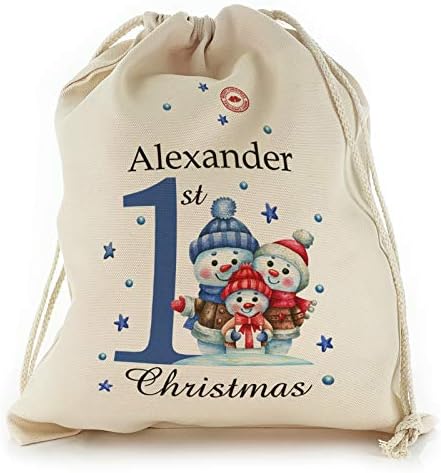 Frizura personalizirana torba sa dječakom Blue Plue 1. božićni dizajn Ispis, za višekratnu upotrebu, Xmas