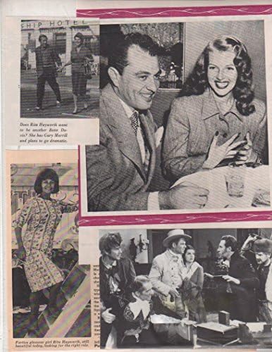Rita Hayworth original clipping magazine photo lot Q8785