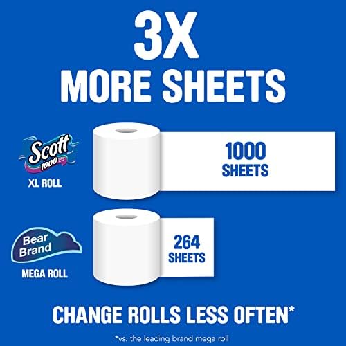 Scott 1000 Listova Po Rolni Toaletni Papir, 4 Rolne, Maramica Za Kupanje