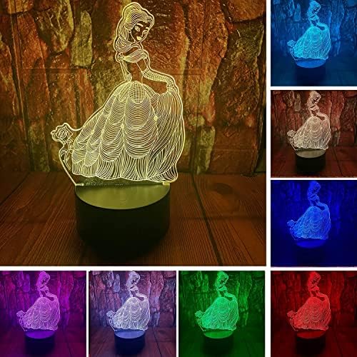 Cartoon princeza igračka Anime lik slika 3D LED optička iluzija dekoracija stolna lampa 16 boja daljinsko