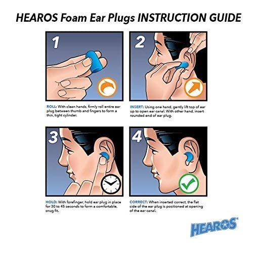 HEAROS Xtreme pjenasti čepići za uši, 33db NRR čepići za uši, 100 pari, pjenasti čepići za uši smanjenje