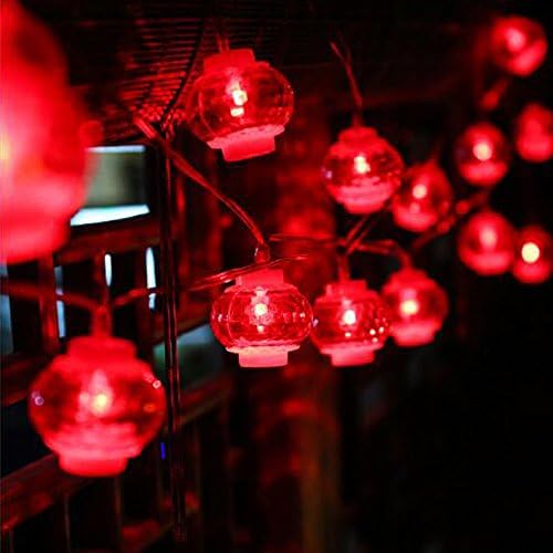 Dreamworth Red lampioni žičana svjetla,10ft/3M 20 LED lampioni žičana svjetla na baterije bajkovita žičana