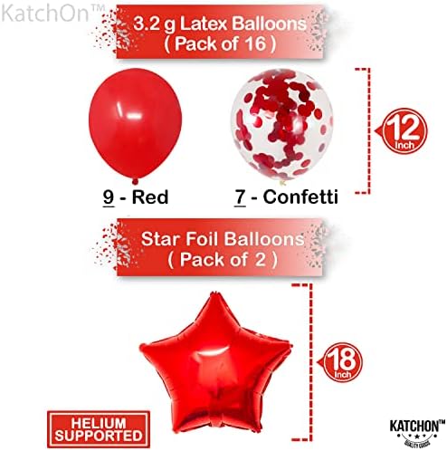 KatchOn, Red Graduation Decorations klasa 2023 Set - pakovanje od 22 / džinovski 40 inčni crveni 2023 baloni,